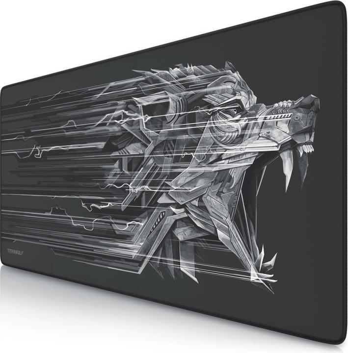 Image du produit Titanwolf Tapis de souris de jeu, 900 x 400mm Tapis de souris XXL, améliore la précision et la vitesse, noir (Large)