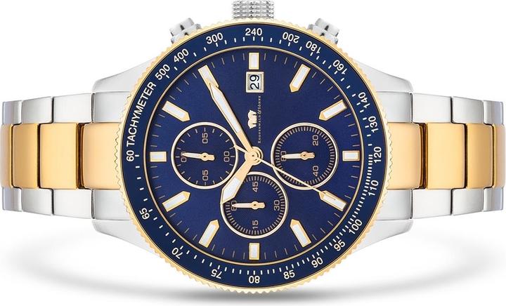 Produktbild Herren Chronograph Karthago II Edelstahl silber/gelbgold - 23556 (Chronograph, 43 mm)