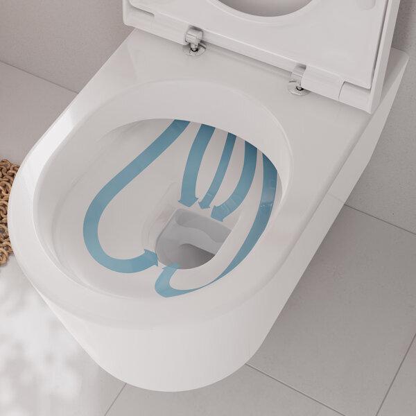 Actual product image hansgrohe EluPura S wall-hung WC set 540 AquaFall Flush, incl. WC seat, HygieneEffect, white, 540x36