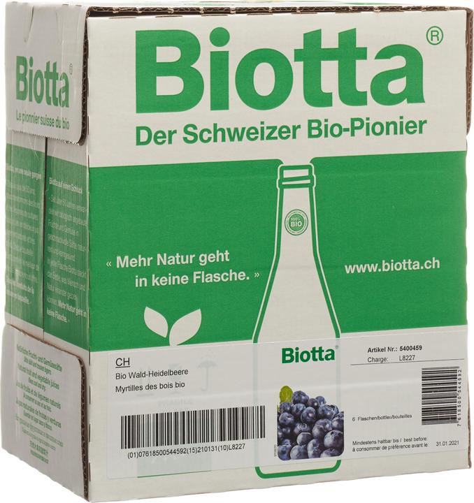 Image du produit Biotta Jus de fruits forêt-myrtille bio (6 x 50 cl)