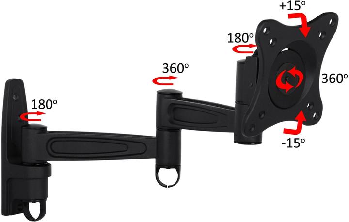 Produktbild Multibrackets M VESA Flexarm 360 III Black 75 100 200 (Wand, 32", 15 kg)