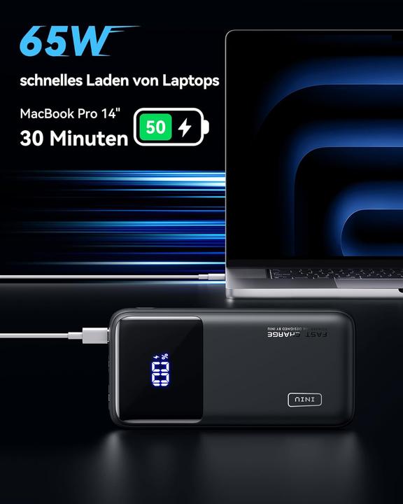 Actual product image INIU Powerbank 20000mAh (20000 mAh, 65 W)