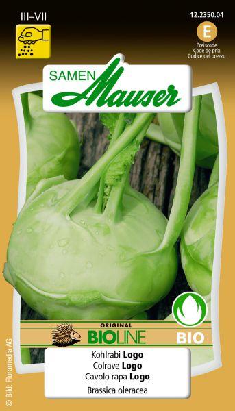 Actual product image Samen Mauser Bud Organic Kohlrabi Logo (Vegetable seeds)