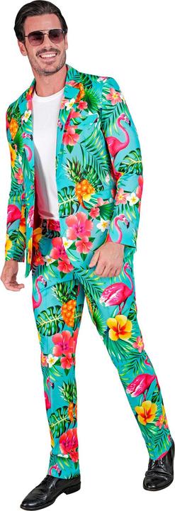 Image du produit Widmann Costume de fête avec motif néon flamant rose veste et pantalon (L)