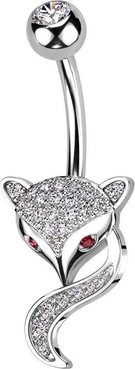 Produktbild Star Piercing Banane silber mit Kugel Kristall silber und Fuchs Kristalle silber (Chirurgenstahl 316L, Messing)