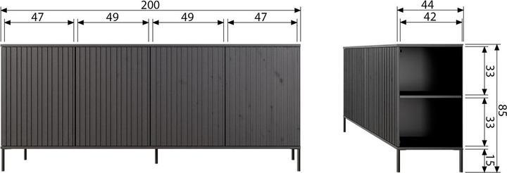 Produktbild Woood Gravure (85 x 200 x 44 cm)