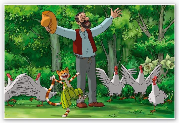 Actual product image Pettersson und Findus Jumping for joy (60 x 40 cm)