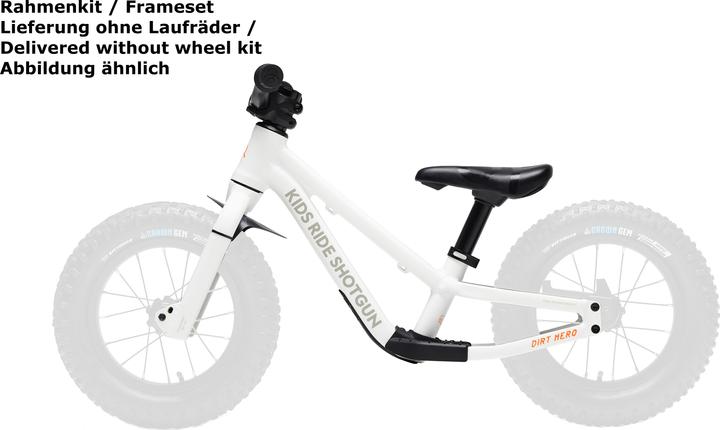 Immagine prodotto Kids Ride Shotgun Kit telaio ruota Dirt Hero, 12"/14", bianco (14")