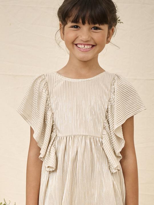 Actual product image Vertbaudet Mädchen Festkleid mit Schmetterlingsärmeln aus Lamé (92)