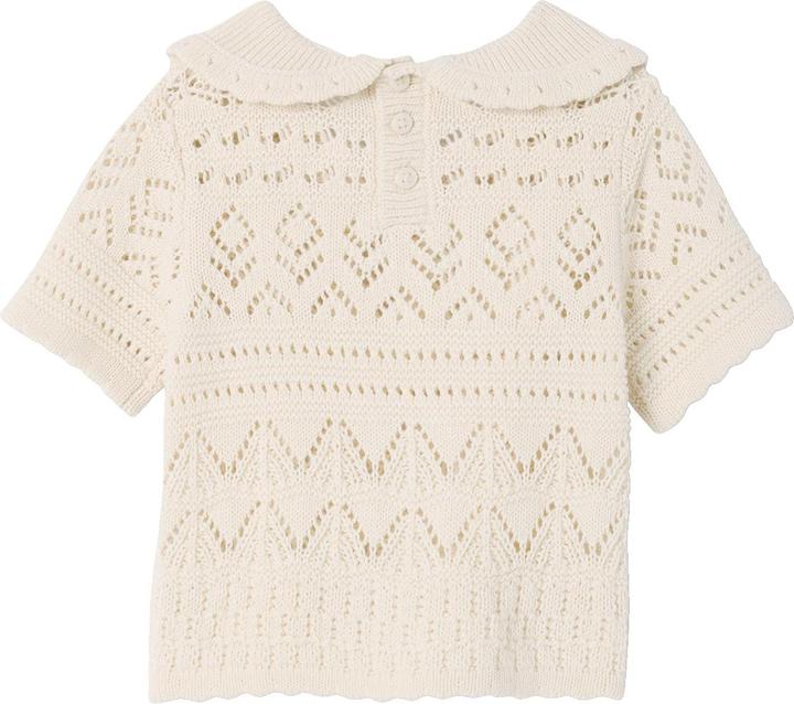 Vertbaudet Mädchen Baby Häkel-Pullover mit kurzen Ärmeln