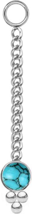 Produktbild Star Piercing Anhänger silber Kette mit Anhänger Türkis Stein drei Kugeln (Chirurgenstahl 316L, Mineralisch, ohne Messing)