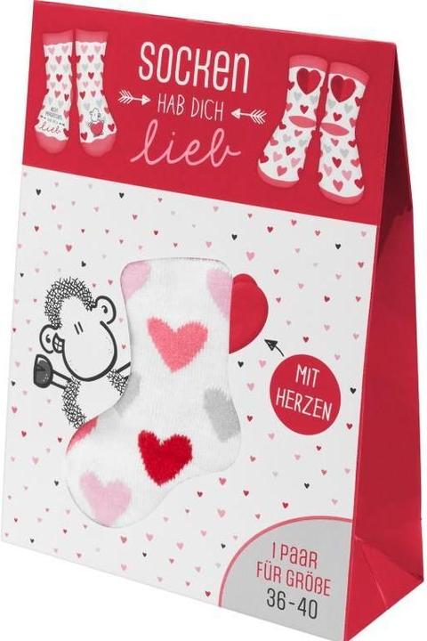 Immagine prodotto Sheepworld Calzini con motivo a cuore "LIEB (Confezione singola, 36 - 40)