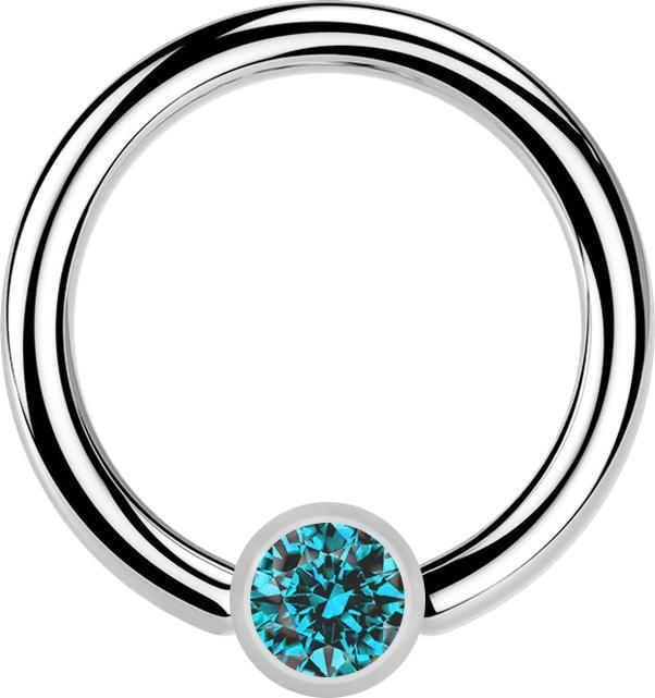 Immagine prodotto Star Piercing Anello Micro Ball Closure argento e cristallo acqua (Acciaio chirurgico 316L, senza ottone)