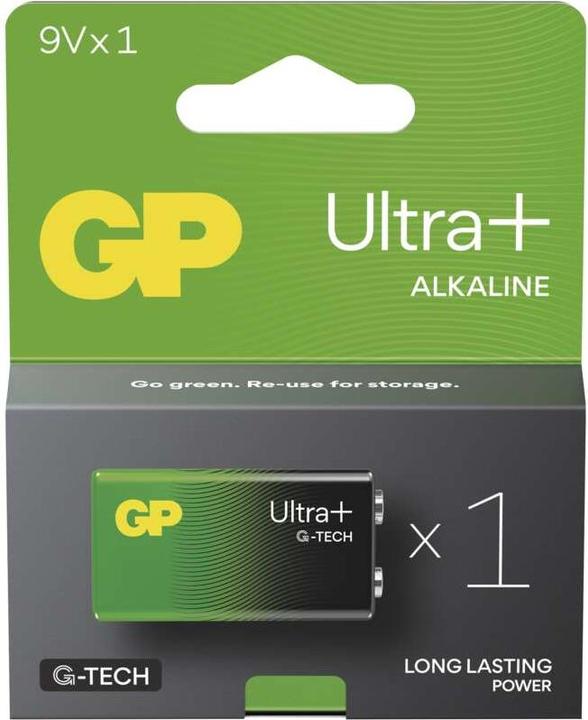 Produktbild GP Batteries Ultra Plus Alkaline Batterie 9 V Block 1er Blister (1 Stk., 9V Block)