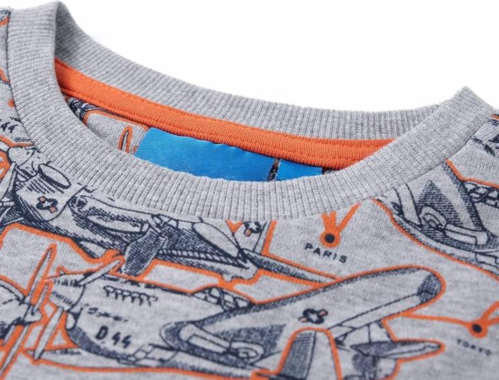 Actual product image VidaXL Children's sweatshirt grey melange 128,Material: 85 % cotton (128)