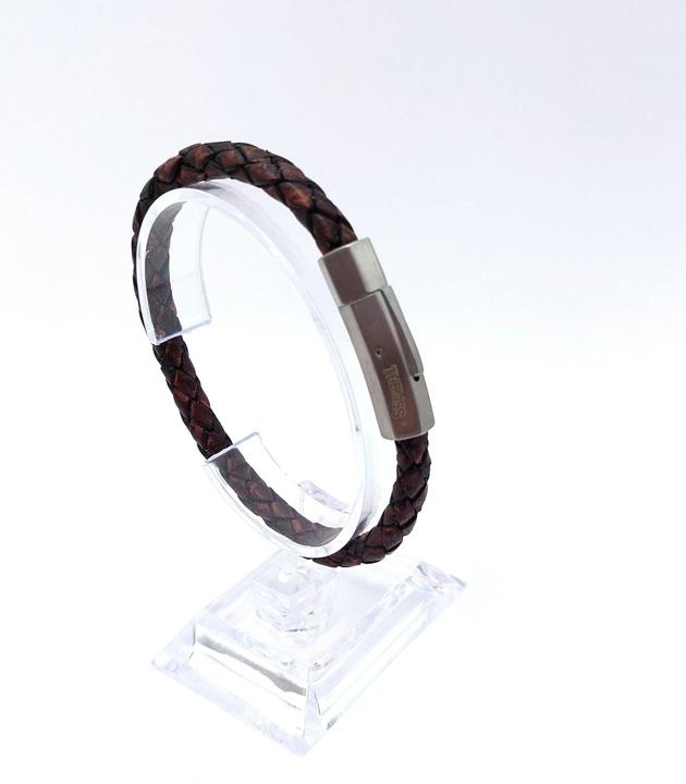 Produktbild Thomss Lederarmband No.23 Unisex Leder Braun & Edelstahlverschluss Umfang 19.7cm (19.70 cm, Edelstahl, 100% Leder)