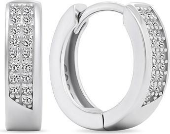 Brilio Silver - Sparkling silver earrings with zircons EA556W