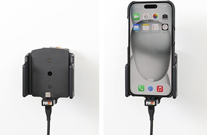 Produktbild Brodit einstellbarer Halter (seitlich) Aktiv USB, 12V, für APPLE iPhone 15, inkl. USB-Ladegerät, fü