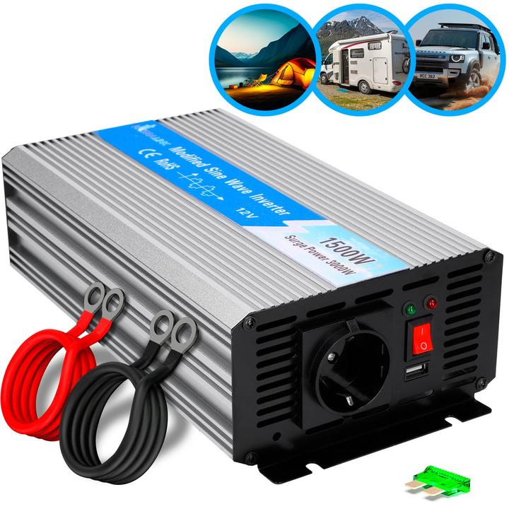 Produktbild Extralink VOLTAGE CONVERTER 12V - 230V, 1500W, MODIFIED SINUS OPIM-1500W