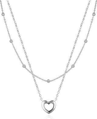 Produktbild Agato Double Heart Silver Necklace AGS1552
