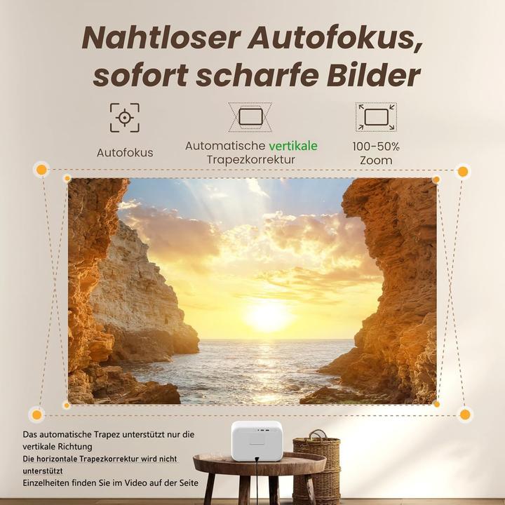 Actual product image Yaber LED Projektor mit Autofokus und WiFi 6 (700 lm)
