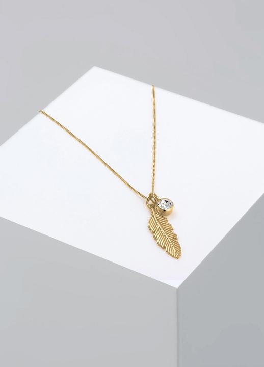 Immagine prodotto Elli mit Feder-Anhänger und Kristall (Argento, 45 cm)