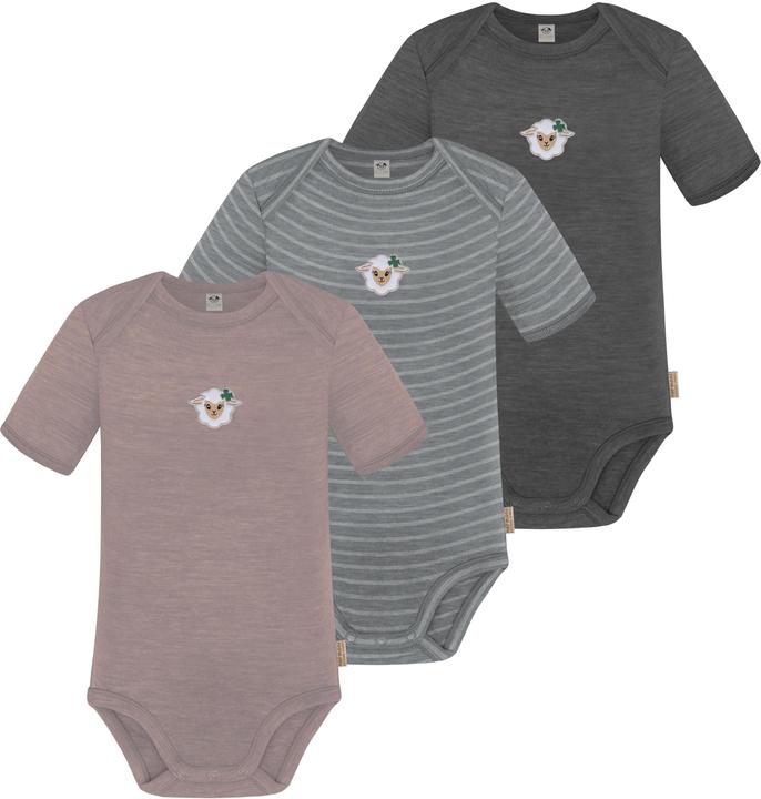 Normani 3er Set Baby Merino Body Kurzarm „Tauranga" - 9295
