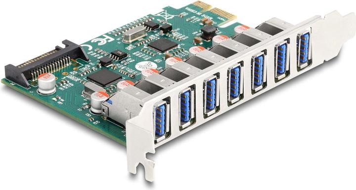 Actual product image Delock PCI Express x1 card to 7 x external USB 5 Gbps Type-A socket