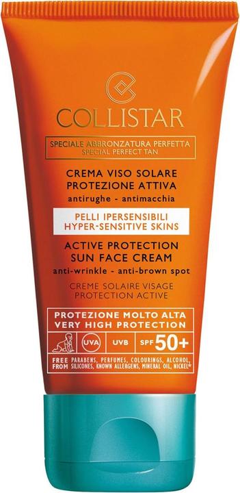 Collistar CS Sun - Active Protection Sun Face Cream Anti-Wrinkle SPF 50+ (Sonnencreme Gesicht, SPF 50, 50 ml)
