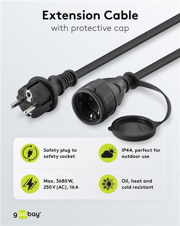 Actual product image Goobay power cable (10 m, CEE 7/4)
