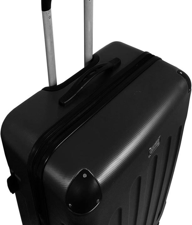 Actual product image Mojawo 3pcs Luxury Hard Shell Suitcase Set Black (Hand luggage (up to 50 litres), M (50 - 90l), L (90 - 115l))