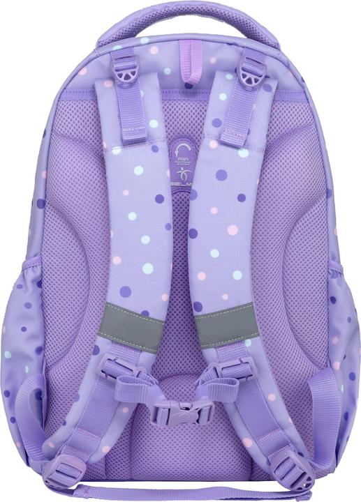 Actual product image Belmil Maxi Pack Schulrucksack mit Brustgurt 2tlg. Set "Purple Dot (22 l)