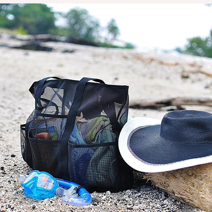 Image du produit Cover-Discount Sac de plage en filet sans sable Sac de bain Filet de rangement