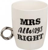 Produktbild Ootb New Bone China-Becher, Mr Right & Mrs Always Right (370 ml, 2 x)