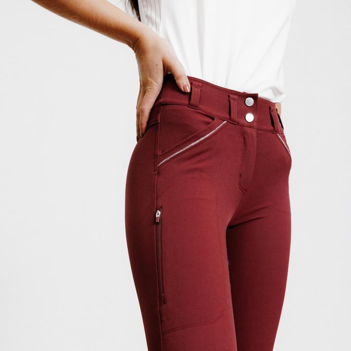 Actual product image Fouganza Ladies riding breeches Full Grip - 900 bordeaux (L)