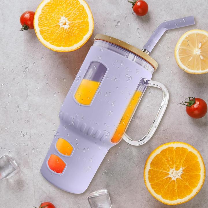 Immagine prodotto Gewürzladen Näfels Glasbecher mit Strohhalm & Bambusdeckel (0.96 l)