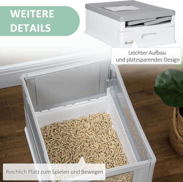 Actual product image PawHut Cat litter tray with pull-out drawer (Cat litter tray open)