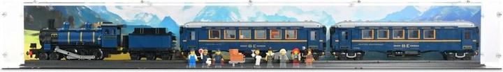 Actual product image iDisplayit Acrylic display for LEGO® 21344 The Orient Express (With background image & black base)