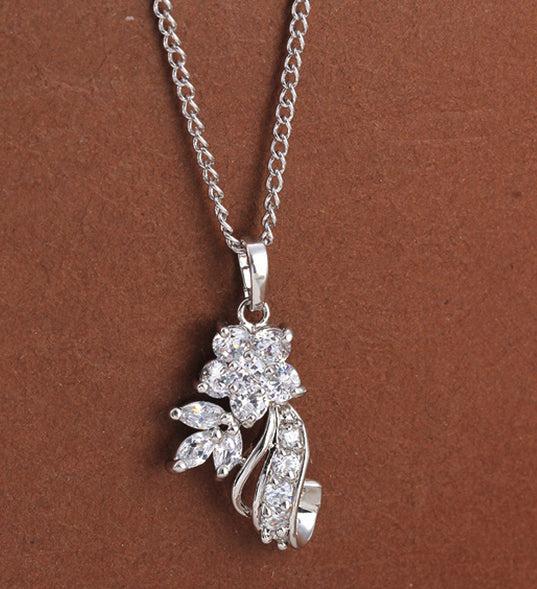 Actual product image Hermex Set Platinum refined LUXURY necklace pendant - platinum (Copper alloy)