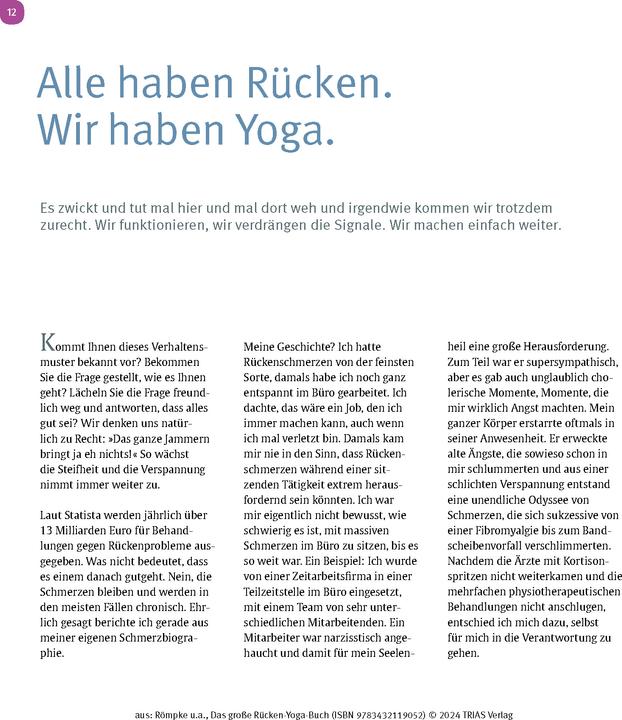 Immagine prodotto Das grosse Rücken-Yoga-Buch (Tedesco, Patricia Römpke, Jutta Pietsch, 2024)