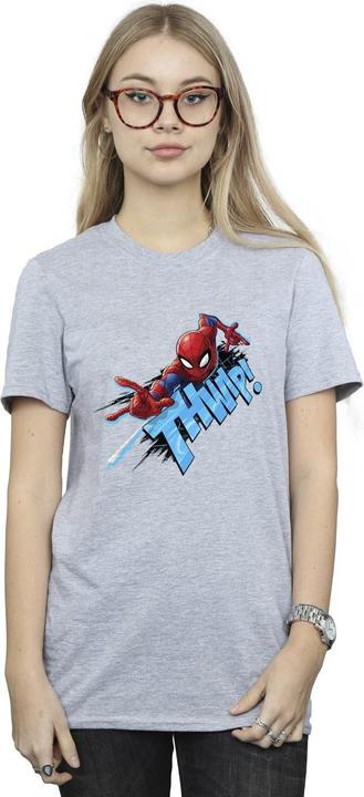 Actual product image Womens/Ladies Spider-Man Thump Cotton Boyfriend T-Shirt (S)