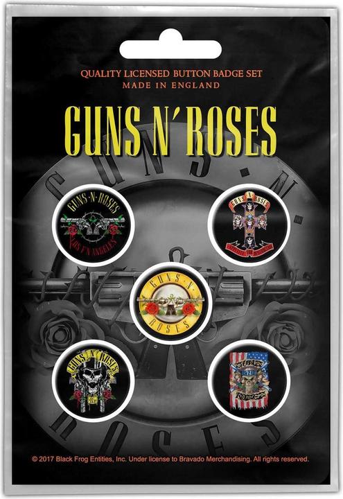Guns N Roses PatronenLogo Abzeichen 5erPack Kunststoff Metall