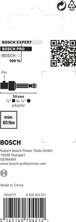 Immagine prodotto Bosch Professional Zubehör Adattatore per presa PRO con attacco a spillo, 1/2", 50 mm