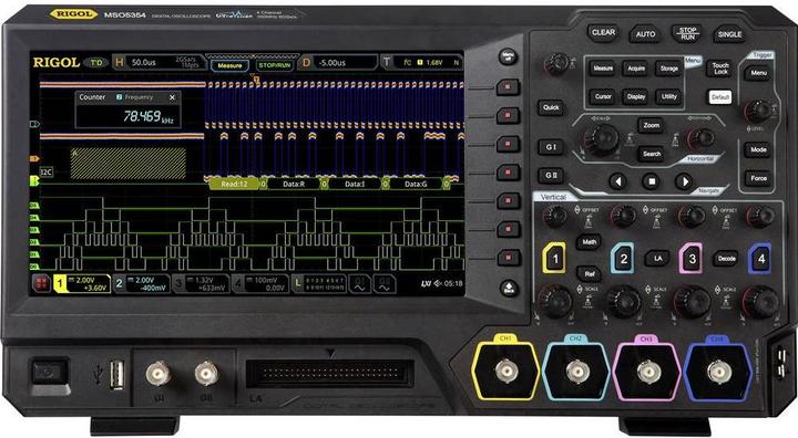 Image du produit Rigol MSO5204 Oscilloscope numérique 200MHz 8 GSa/s 100 Mpts 8 Bit 1p. (CAT I)