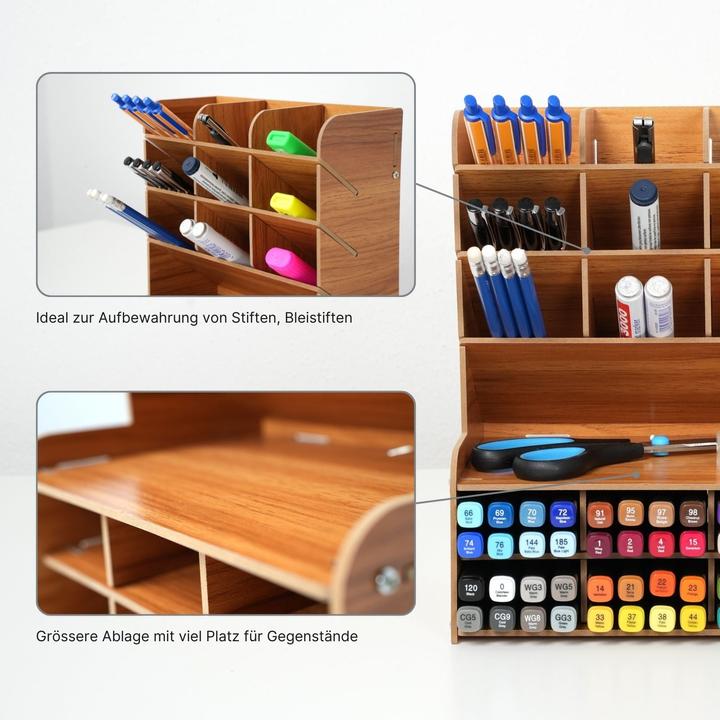 Produktbild Hermex Stiftaufbewahrung Bürotisch-Stifthalter Stiftebox Schreibtisch-Organizer Pen Desk-Organizer