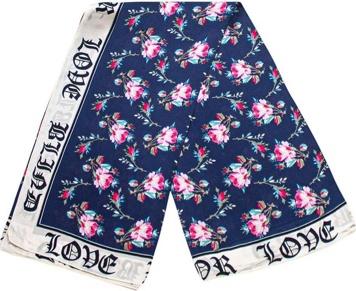 Actual product image JTI Scarf with rose motif - Navy blue, No. 17