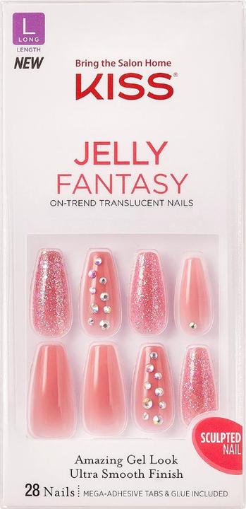 Actual product image KISS Jelly Fantasy Nails - Be Jelly (Artificial nails, Rose)
