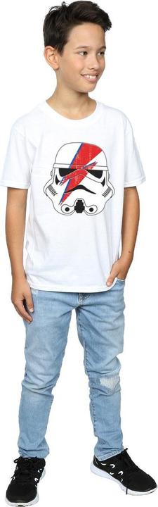 Actual product image Star Wars Boys Glam Stormtrooper Lightning Bolt Cotton T-Shirt (140, 146)