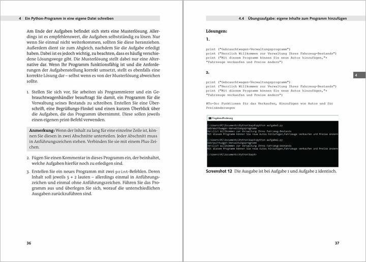 Produktbild Python 3 Programmieren für Einsteiger (Deutsch, Michael Bonacina, 2018)