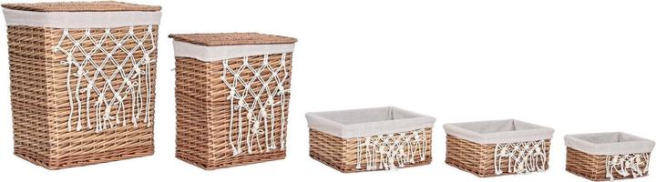 Actual product image Esprit Laundry basket Home White Natural wicker Shabby Chic 47 x 35 x 55 cm 5 Pieces